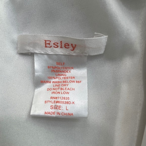 Esley White Bodycon Dress Sleeveless Party Cocktail Mini Women's L - Picture 5 of 5
